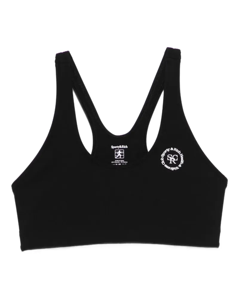 SPORTY & RICH SRHWC Cropped-Sport-BH - Schwarz Schwarz