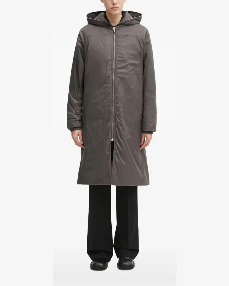 DRKSHDW by Rick Owens hooded zip-up windbreaker coat - Grau Grau