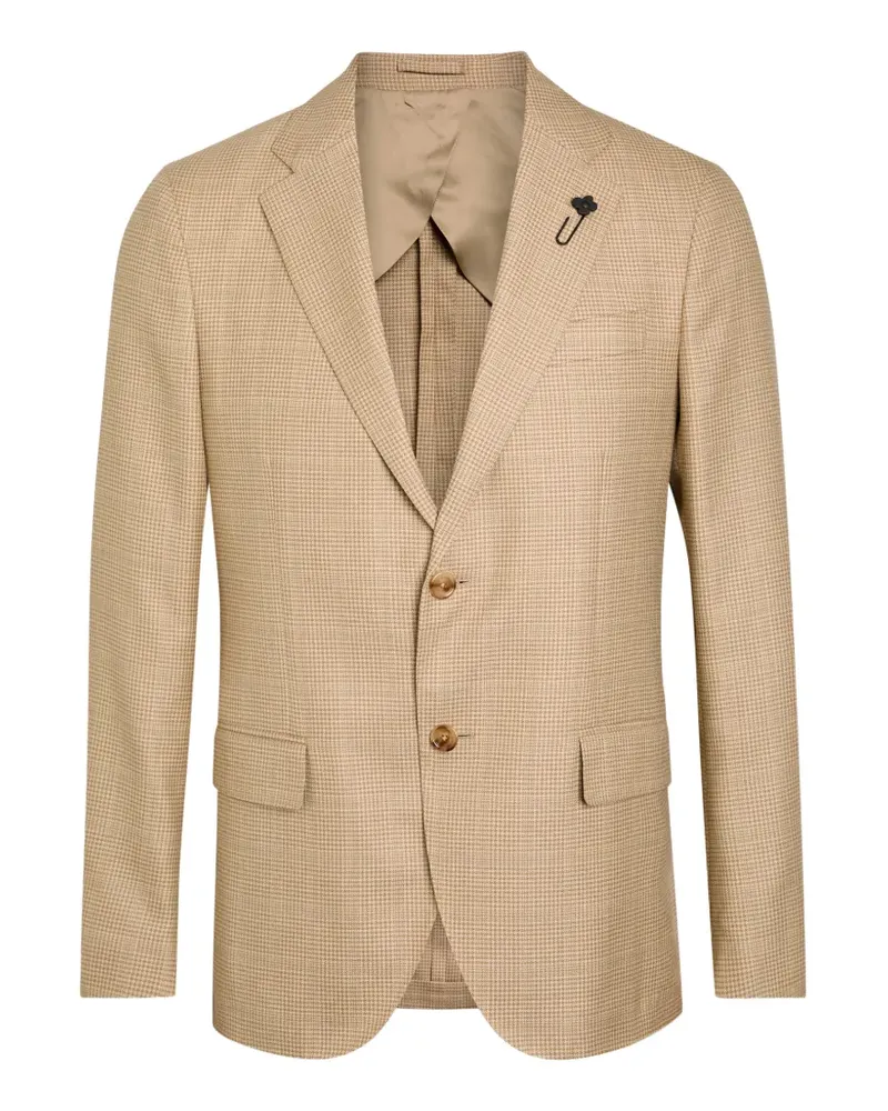 LARDINI check-pin blazer - Nude Nude