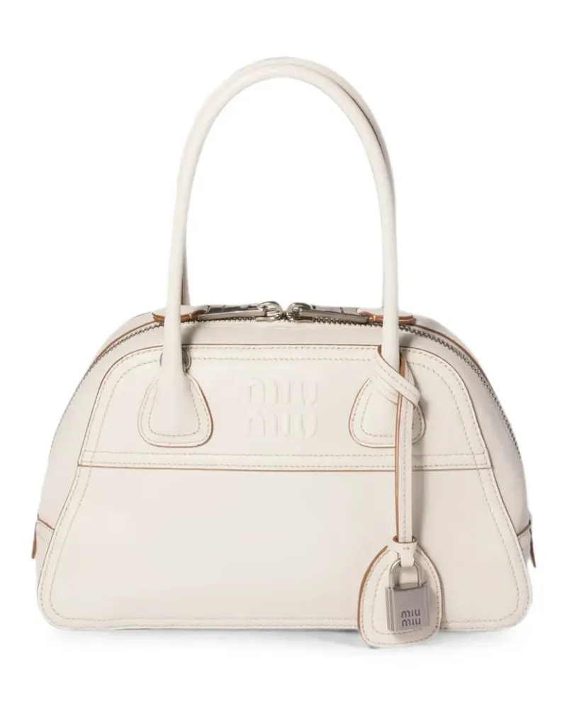 Miu Miu Kleiner Viviant Tote Bag - Weiß Weiß