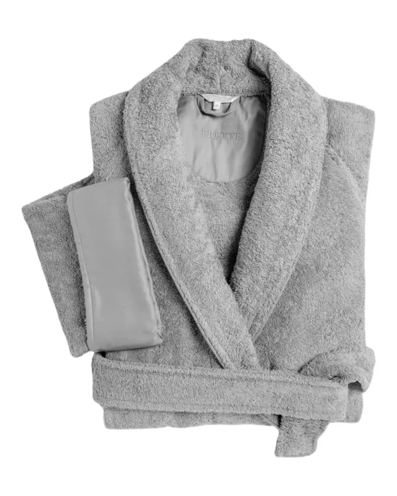 Frette shawl belted bathrobe - Grau Grau