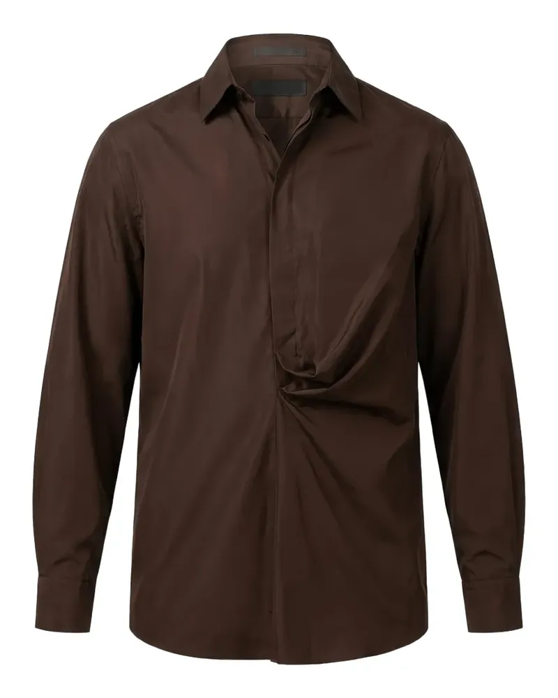 Valentino Garavani twisted-detail long-sleeve shirt - Braun Braun