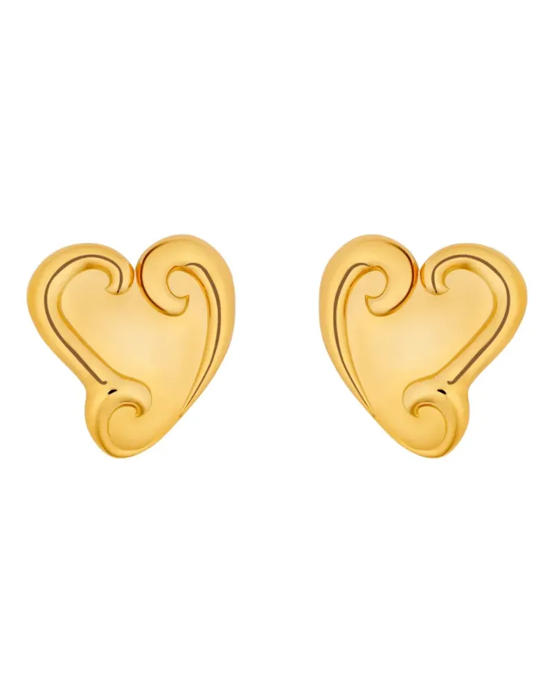 Oscar de la Renta Swirl Heart Ohrringe - Gold Gold