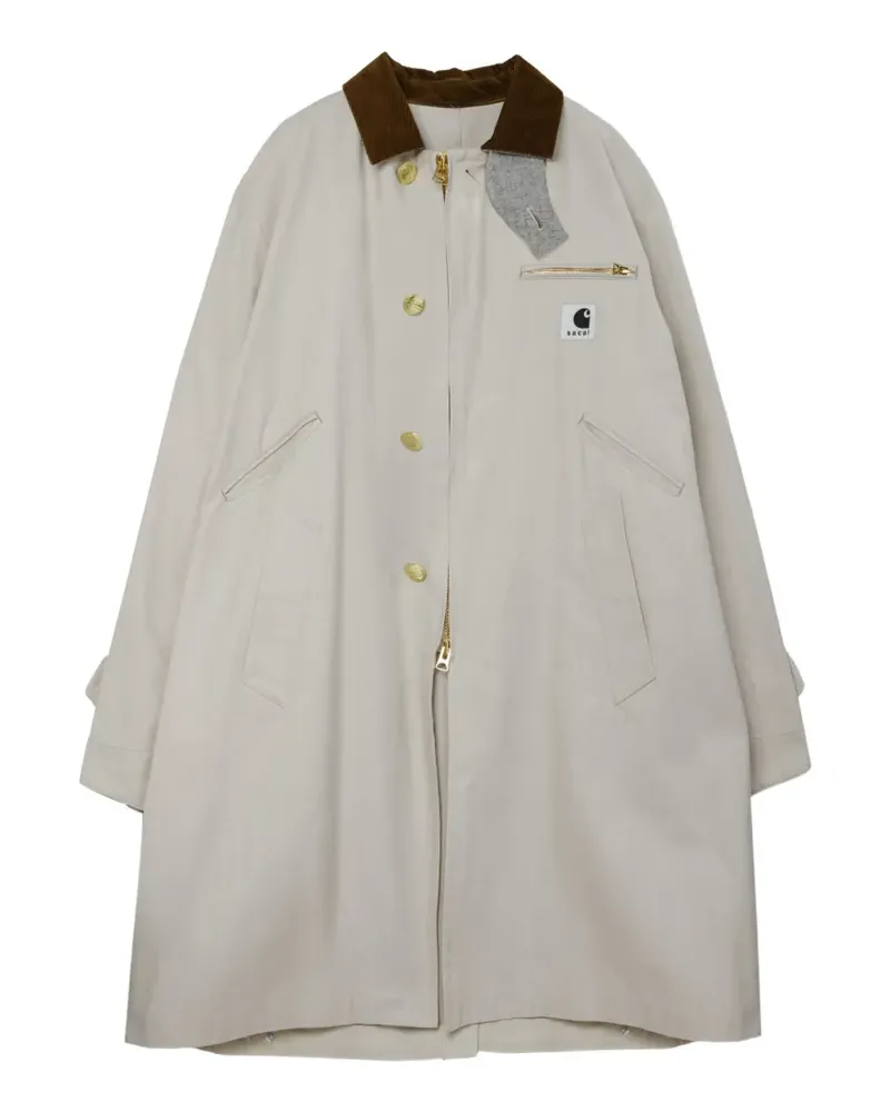 Carhartt WIP x Sacai logo trench coat - Nude Nude