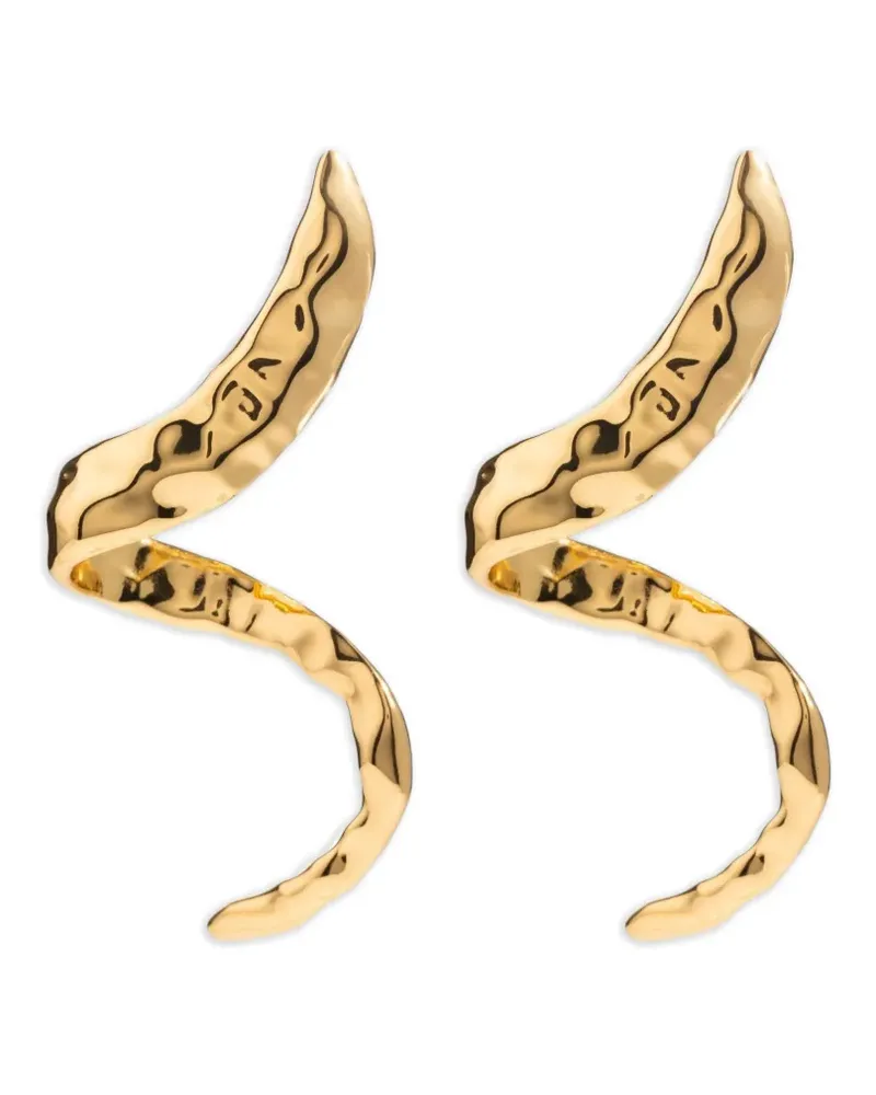 Federica Tosi Snake textured drop earrings - Gold Gold