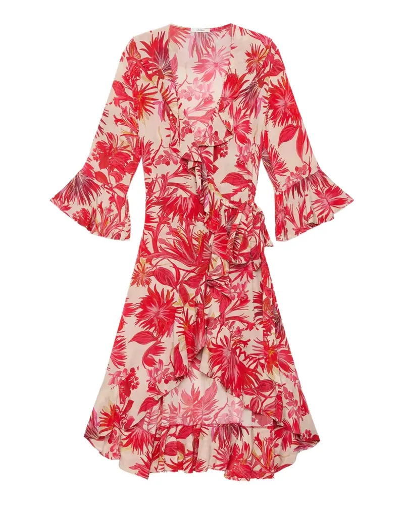Maliparmi Midikleid mit Blumenmuster - Rot Rot