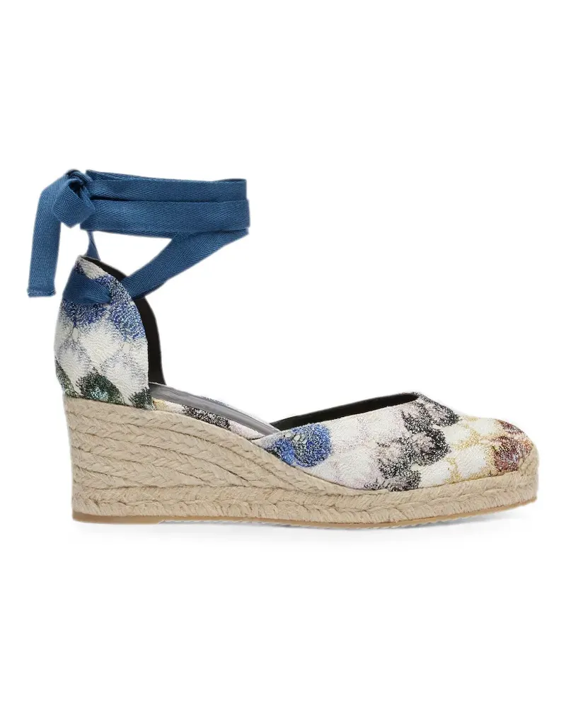 Missoni zigzag-knit tie-fastening espadrilles - Weiß Weiß