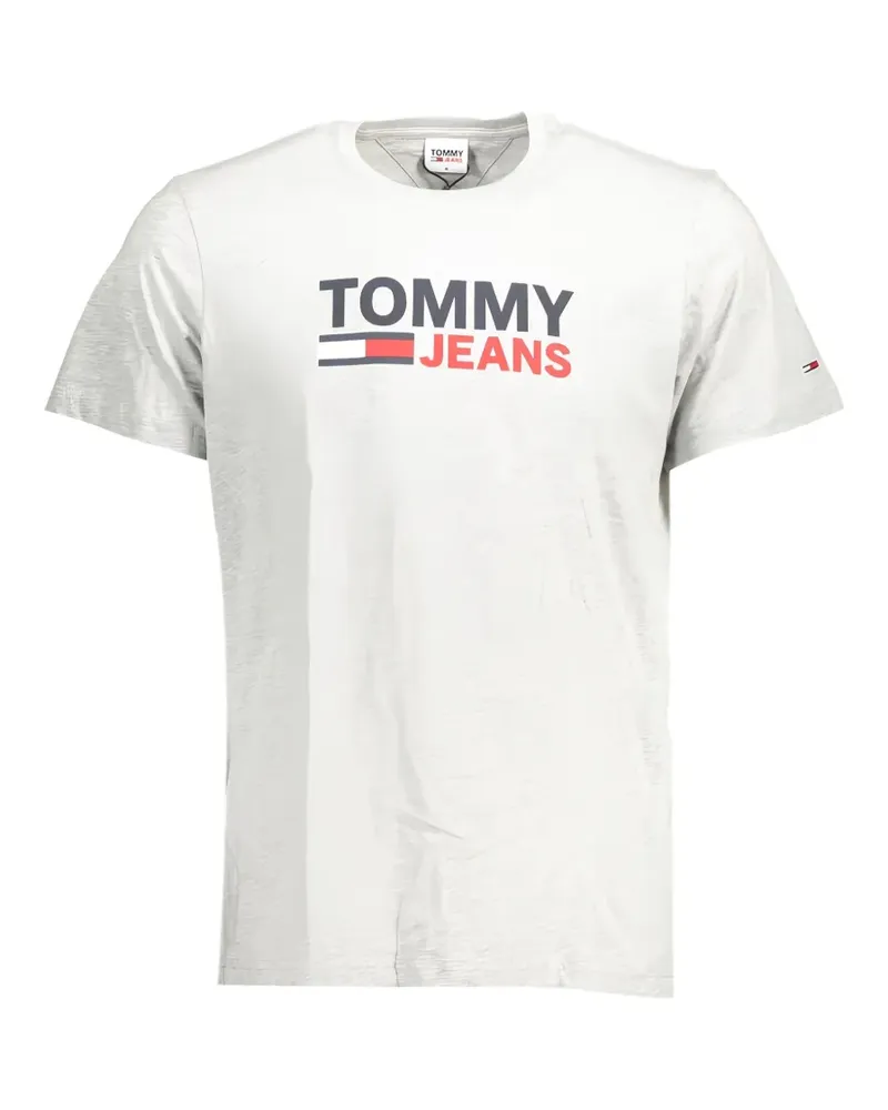 Tommy Hilfiger T-Shirt mit Logo-Print und meliertem Finish - Grau Grau