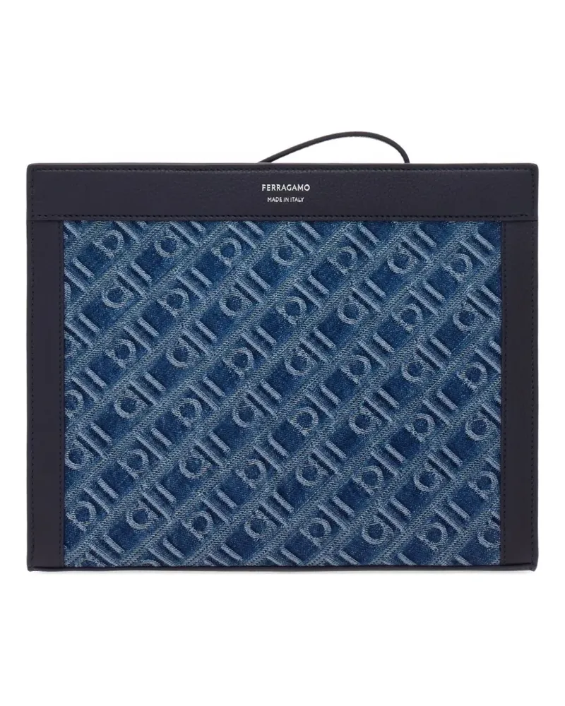 Ferragamo Clutch mit Monogramm - Blau Blau