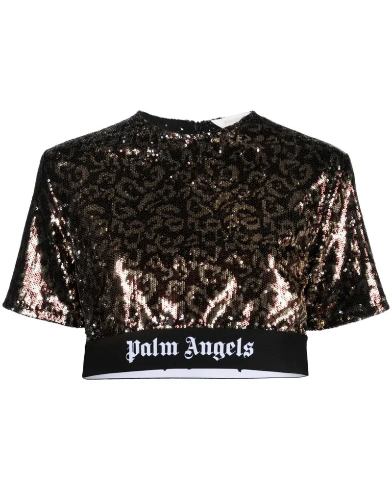 Palm Angels Cropped-Top mit Pailletten - Braun Braun