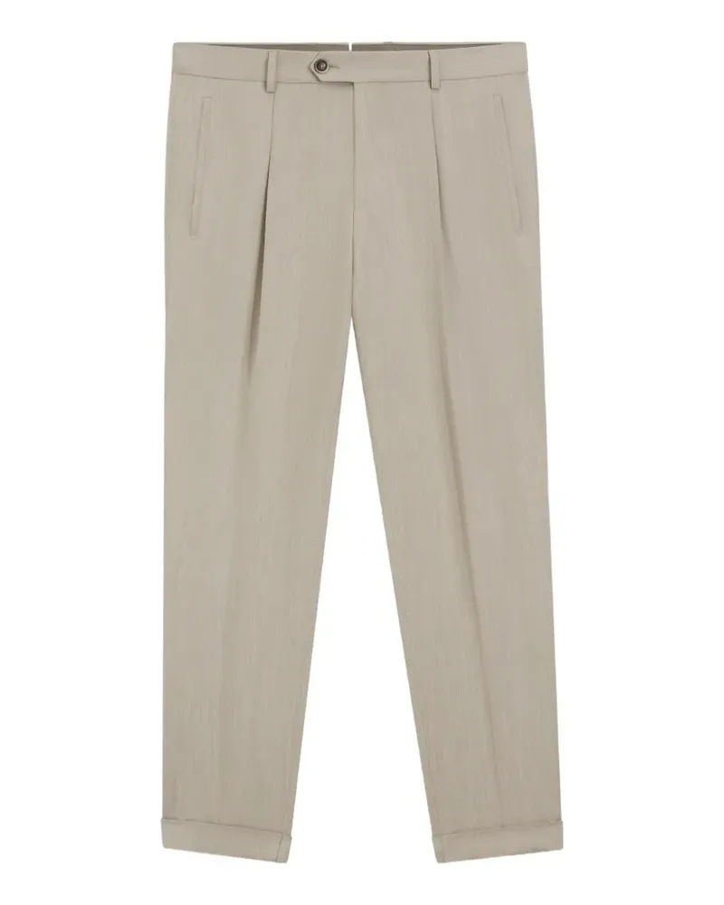 HUGO BOSS Plissierte Hose mit Umschlag - Nude Nude