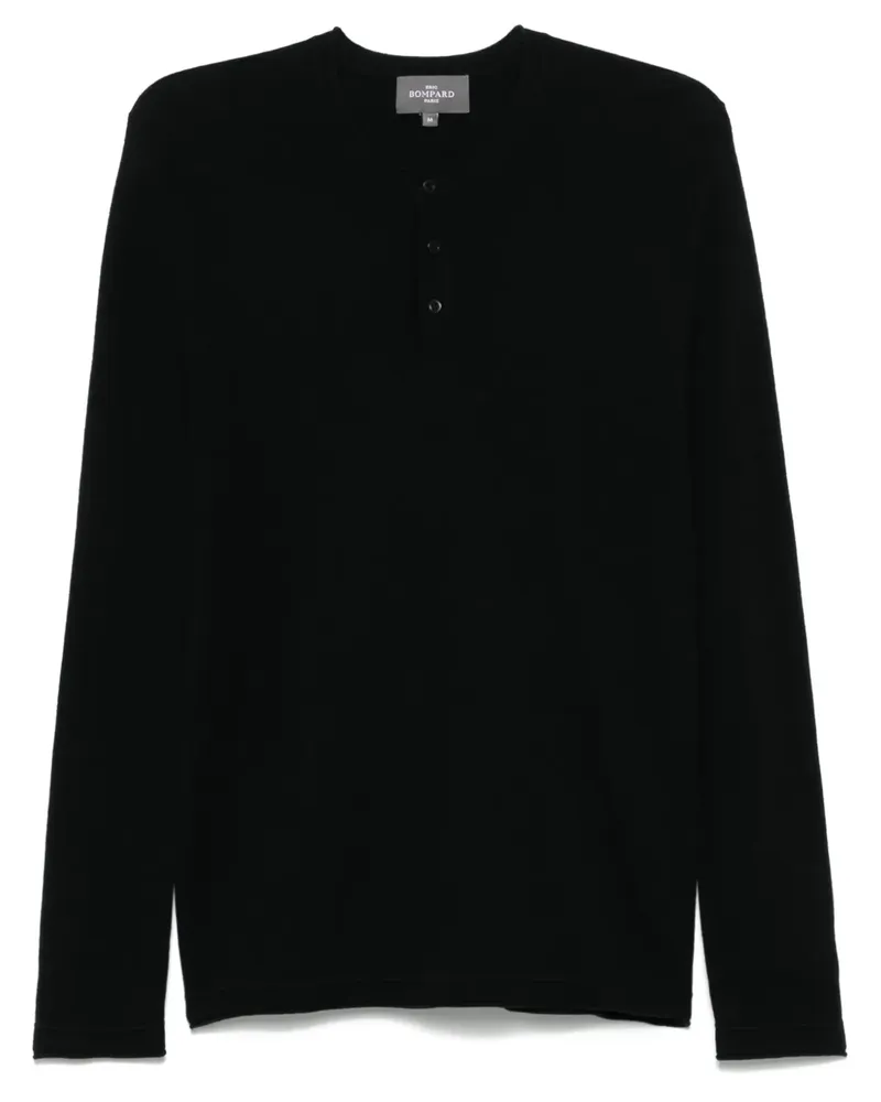 Eric Bompard Fein gestricktes T-Shirt Schwarz