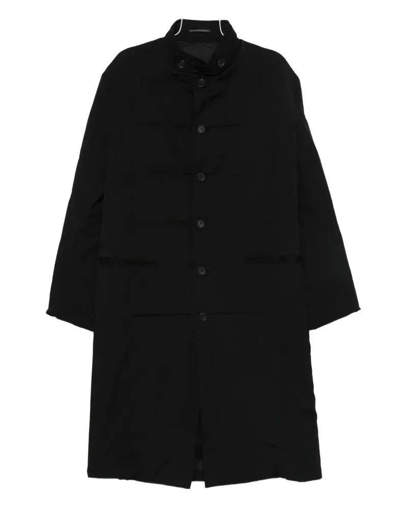 Yohji Yamamoto Einreihiger Mantel - Schwarz Schwarz