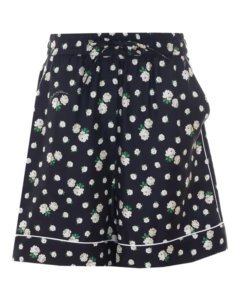 Dolce & Gabbana floral-print silk shorts - Schwarz Schwarz