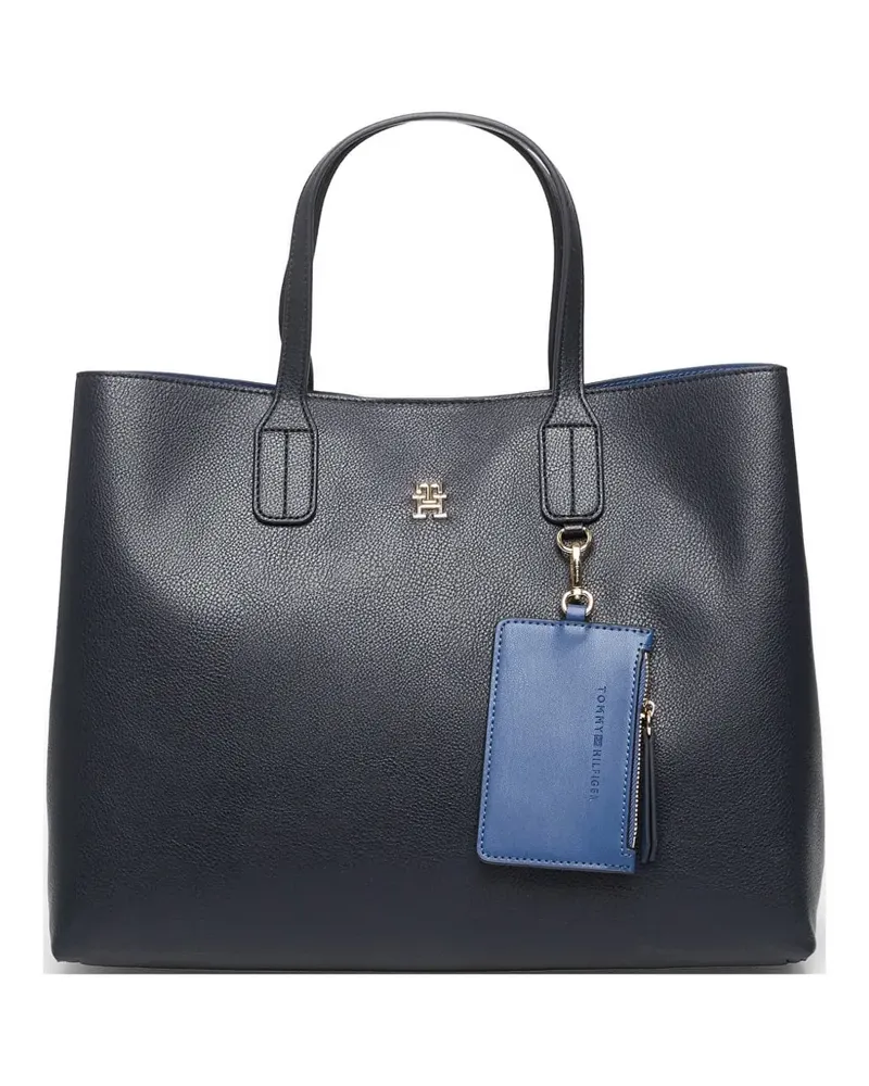 Tommy Hilfiger TH monogram trim tote bag - Blau Blau