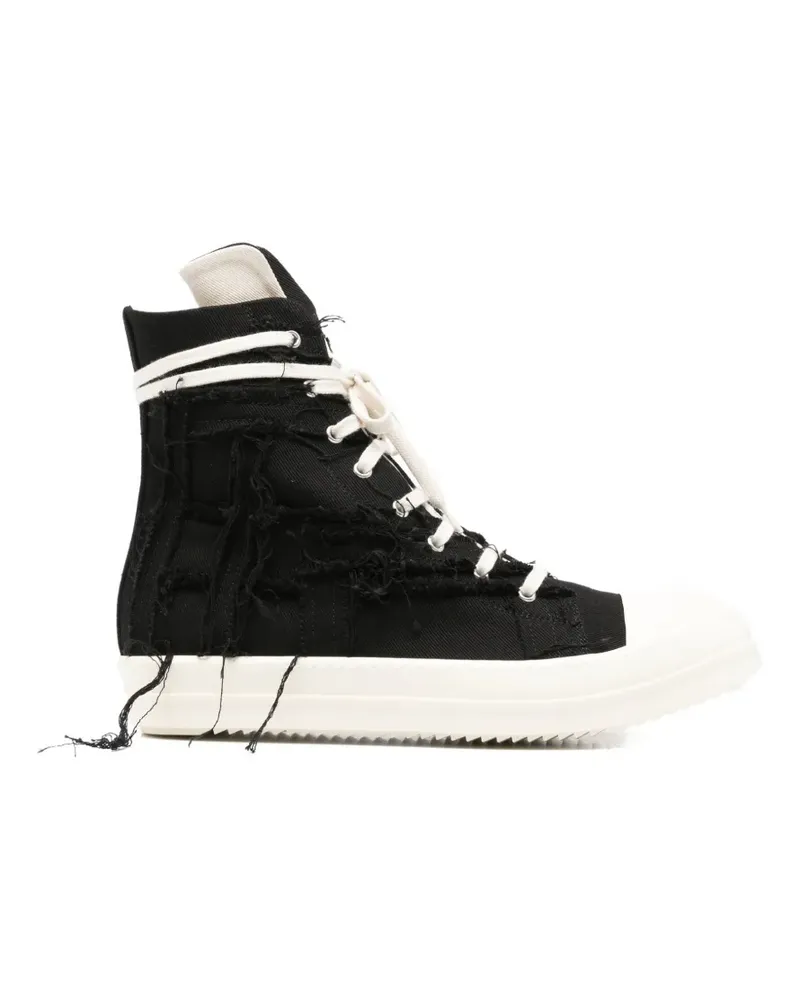 DRKSHDW by Rick Owens Ausgefranste High-Top-Sneakers - Schwarz Schwarz
