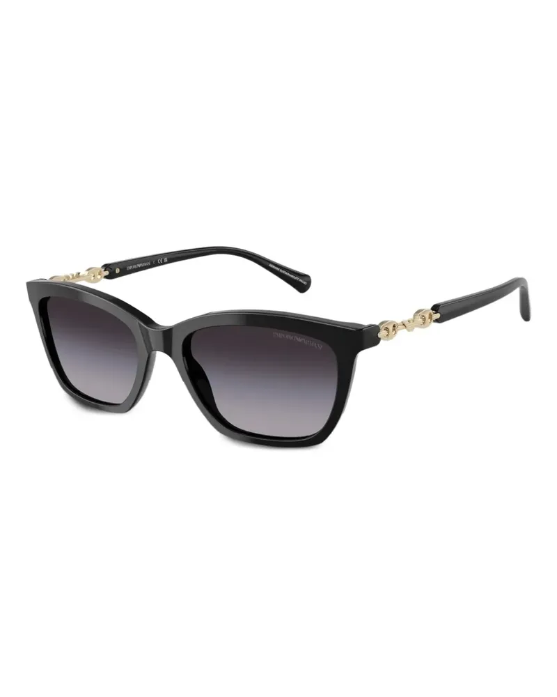 Emporio Armani Sonnenbrille mit eckigem Gestell - Schwarz Schwarz