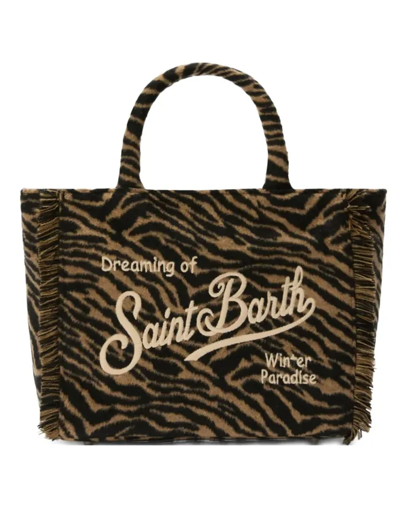 MC2 Saint Barth Colette fringed tiger tote bag - Braun Braun