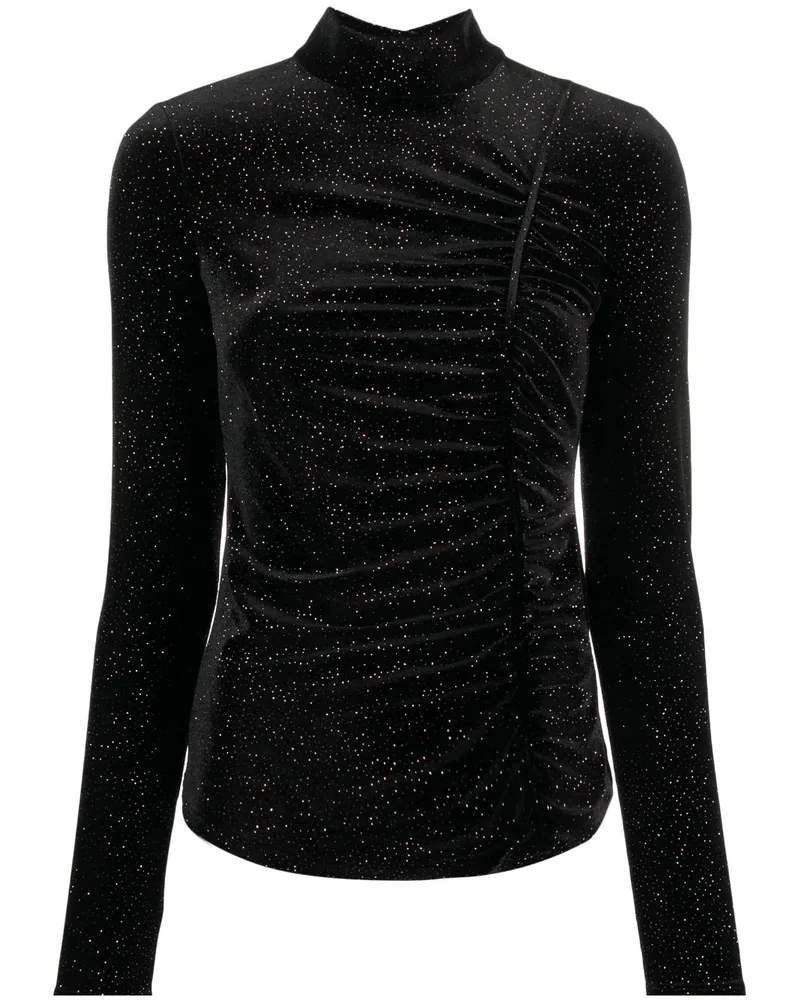 Patrizia Pepe T-Shirt mit Glitter - Schwarz Schwarz