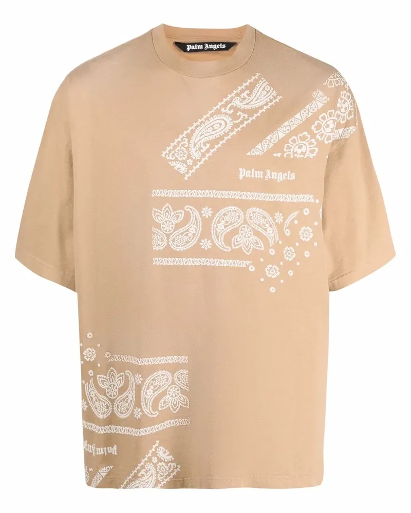 Palm Angels T-Shirt mit Bandana-Print - Nude Nude