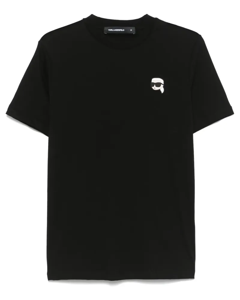 Karl Lagerfeld T-Shirt mit Karl Ikon-Patch - Schwarz Schwarz