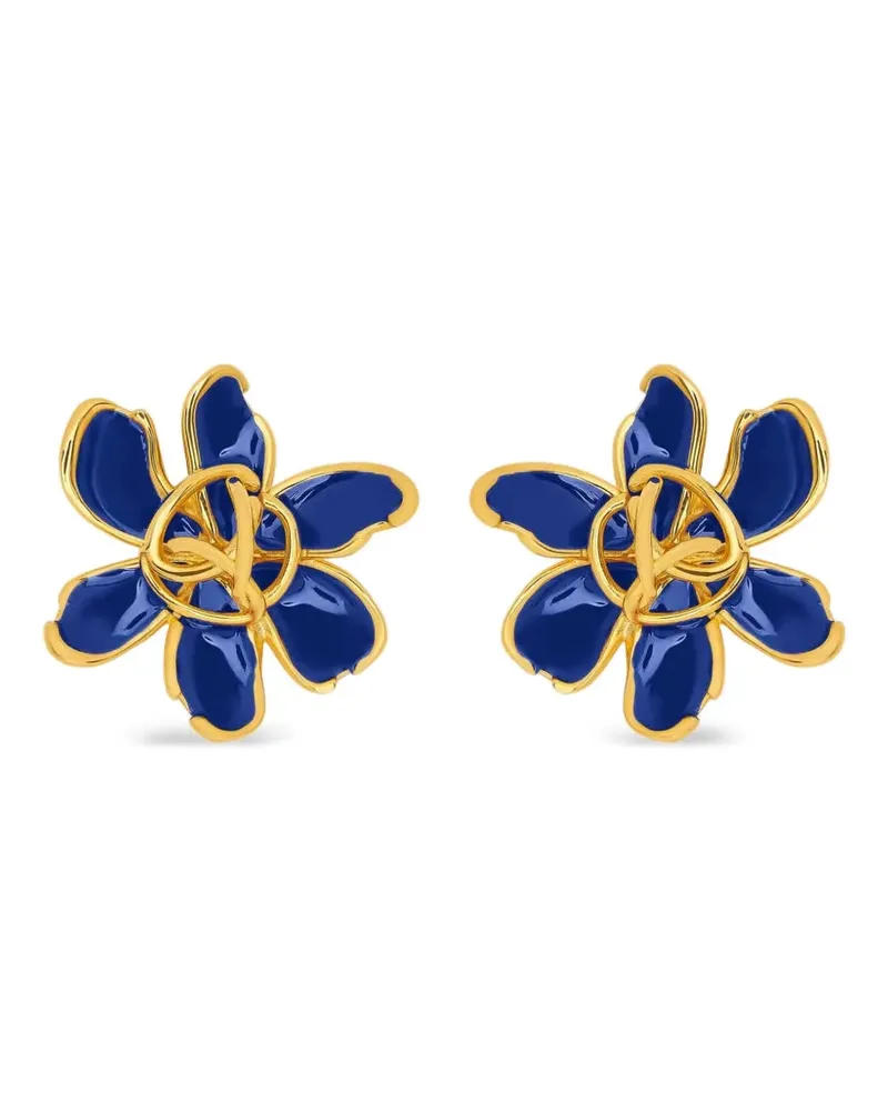 Oscar de la Renta Ohrringe mit Blumen-Design - Blau Blau