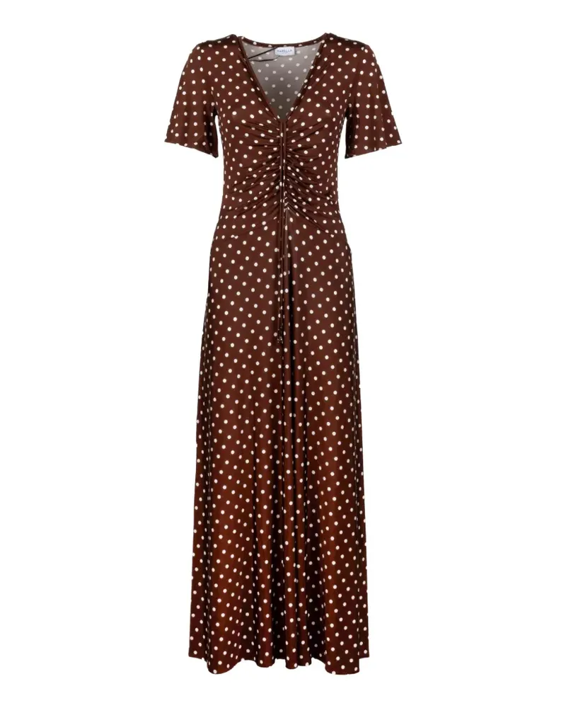 MARELLA gathered polka-dot maxi dress - Braun Braun