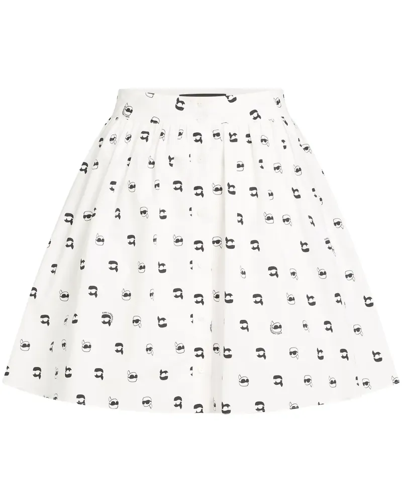 Karl Lagerfeld Ikon Rock mit Print - Weiß Weiß