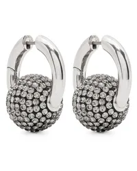 Balenciaga Quantum crystal-embellished hoop earrings Silber