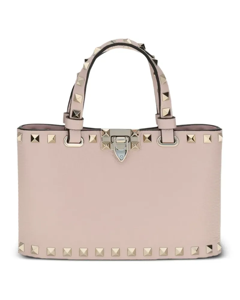 Valentino Garavani Mini Rockstud Shopping Bag aus körnigem Kalbsleder - Rosa Rosa