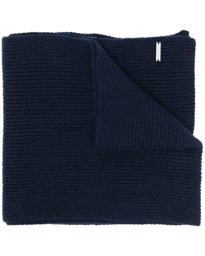 Woolrich Gerippter Kaschmirschal Blau