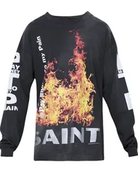 SAINT MXXXXXX Sweatshirt mit Flammen-Print Schwarz