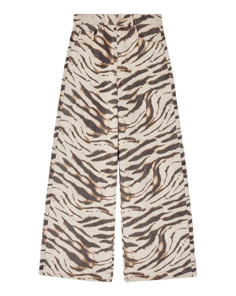 Ganni Lari Jeans mit Zebraprint - Nude Nude
