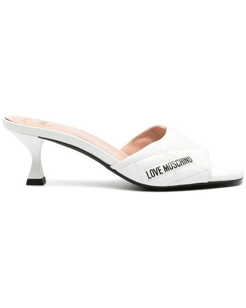 Moschino Gesteppte Mules 65mm - Weiß Weiß