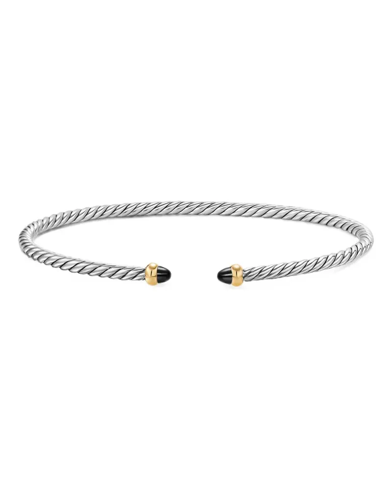 David Yurman Micro Cable Flex® Armband mit Onyx - Silber Silber
