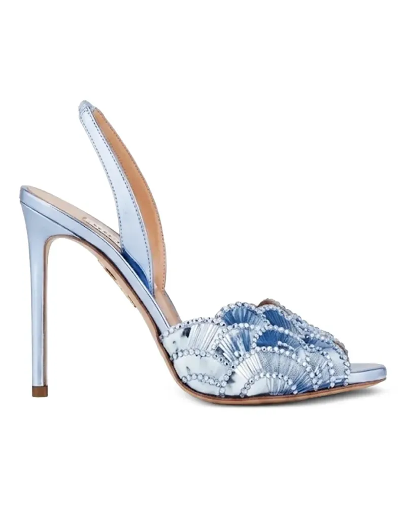 Aquazzura Ce Soir Sandalen mit Shell-Motiv - Blau Blau