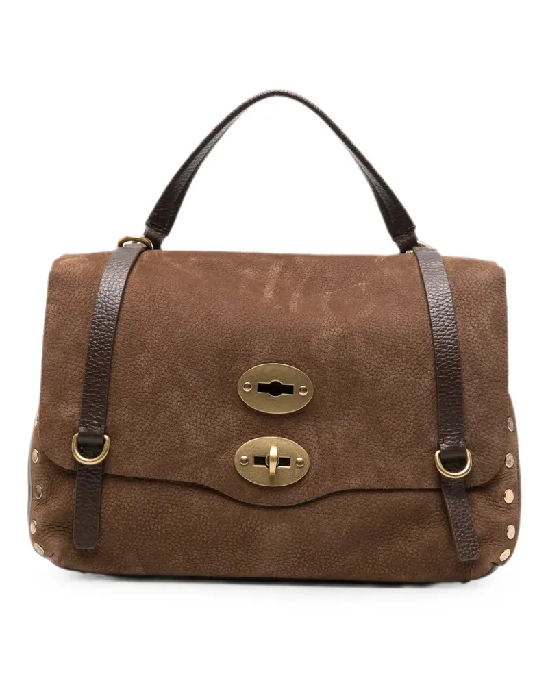 Zanellato small Postina nubuck-leather tote bag - Braun Braun