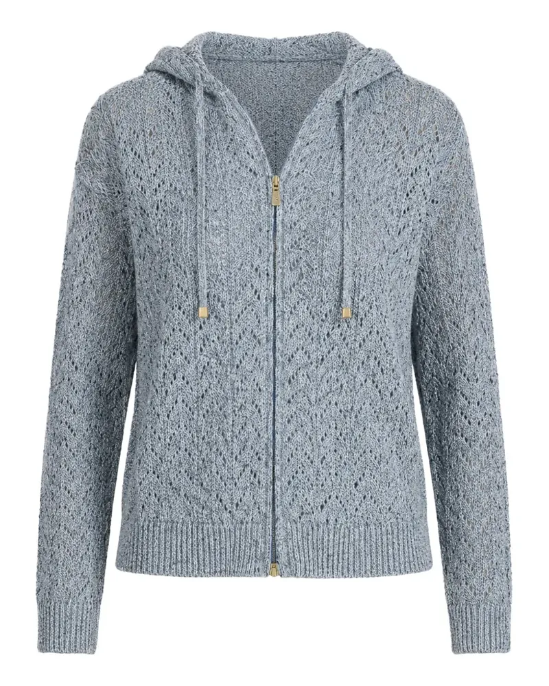 Eleventy pointelle-knit zip-up hoodie - Grau Grau