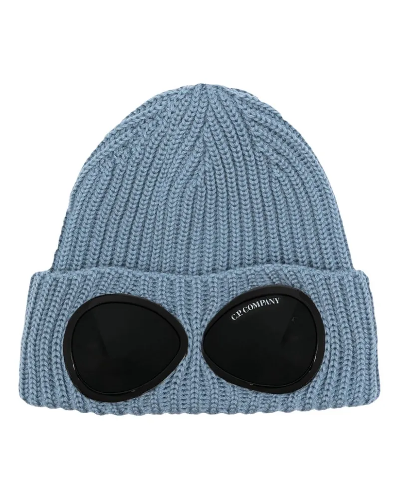 C.P. Company Goggles Beanie Blau