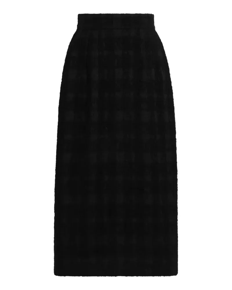 Dolce & Gabbana Karierter Bouclé-Midirock aus Wollgemisch - Schwarz Schwarz