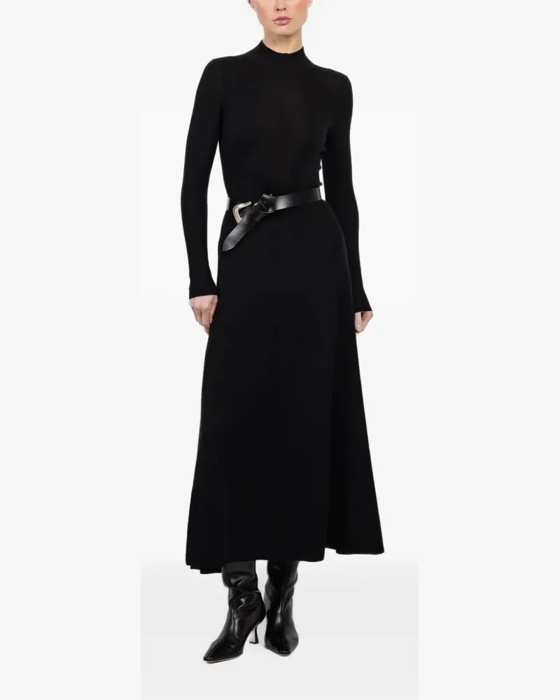 Maria Mcmanus long-sleeve ribbed midi dress - Schwarz Schwarz