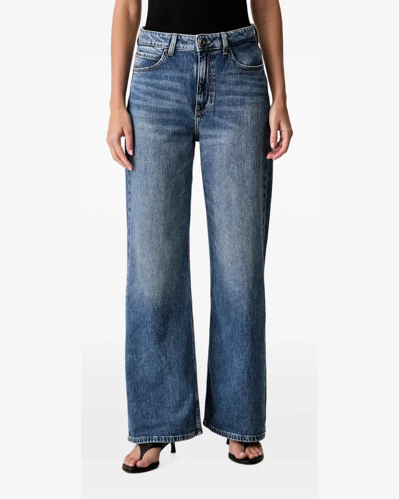 Guess Ausgeblichene Wide-Leg-Jeans - Blau Blau