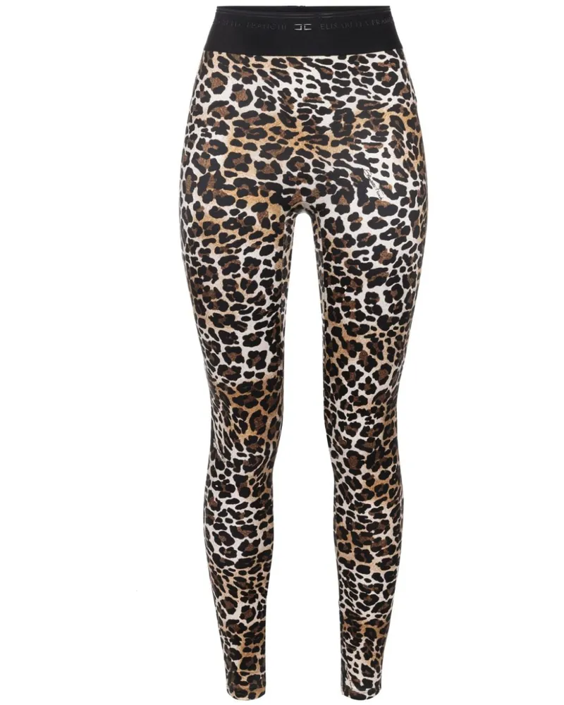 Elisabetta Franchi Animalier leggings Braun