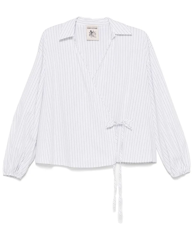 Semicouture Gestreifte Bluse - Weiß Weiß