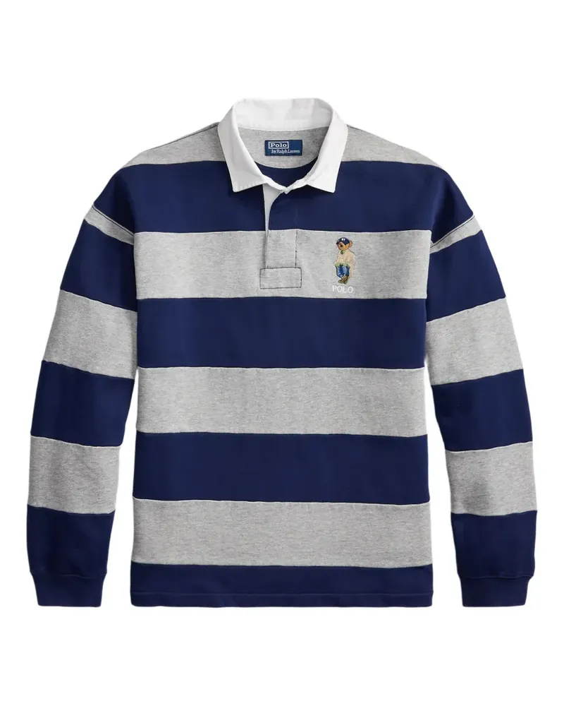 Ralph Lauren Gestreifter Pullover mit Polo Bear - Blau Blau