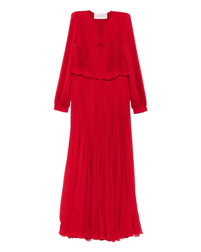 Valentino Garavani Langärmeliges Plisseekleid - Rot Rot