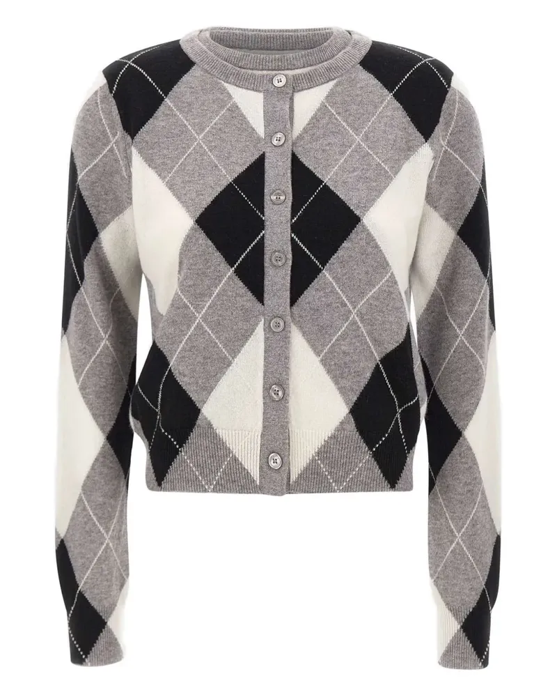 Kaos diamond-pattern button cardigan - Grau Grau