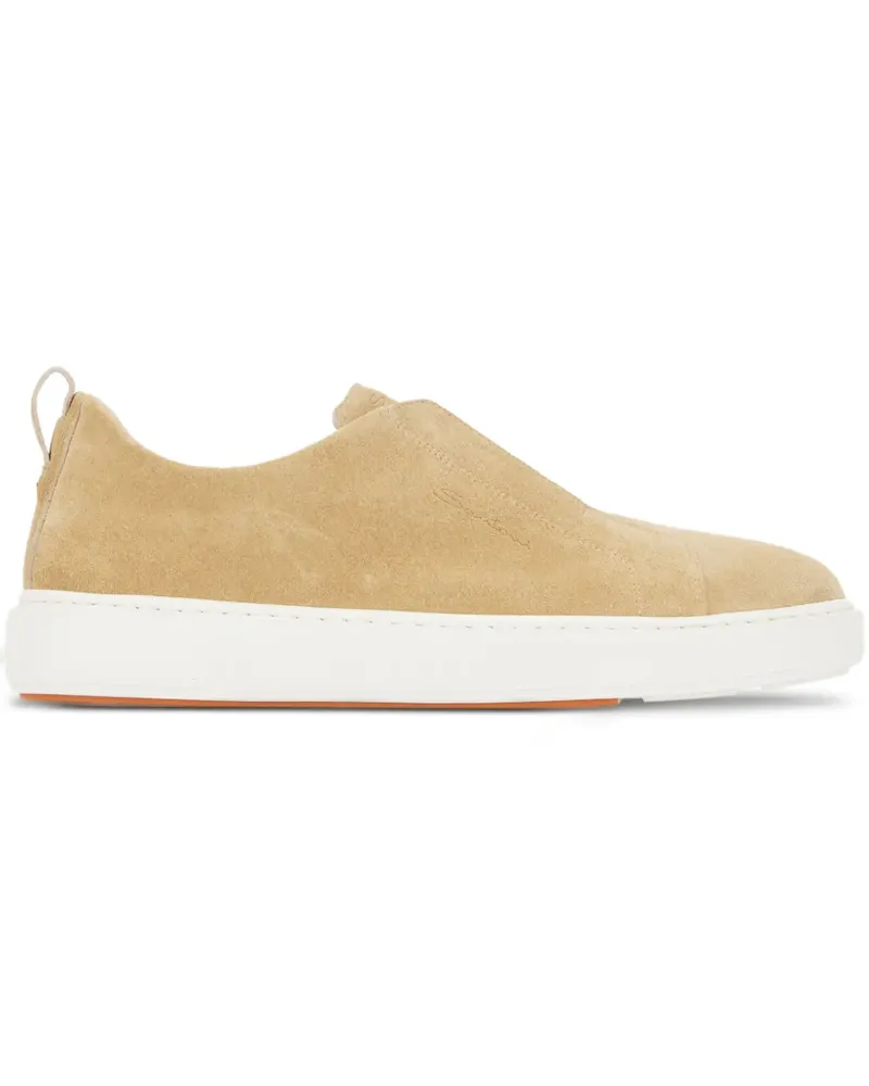 Santoni Slip-On-Sneakers aus Wildleder - Nude Nude
