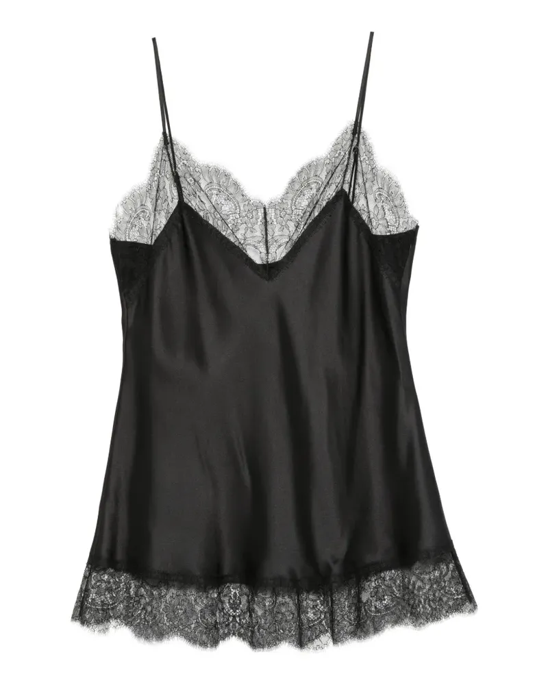 Carine Gilson Camisole-Top mit Spitzenbesatz - Schwarz Schwarz