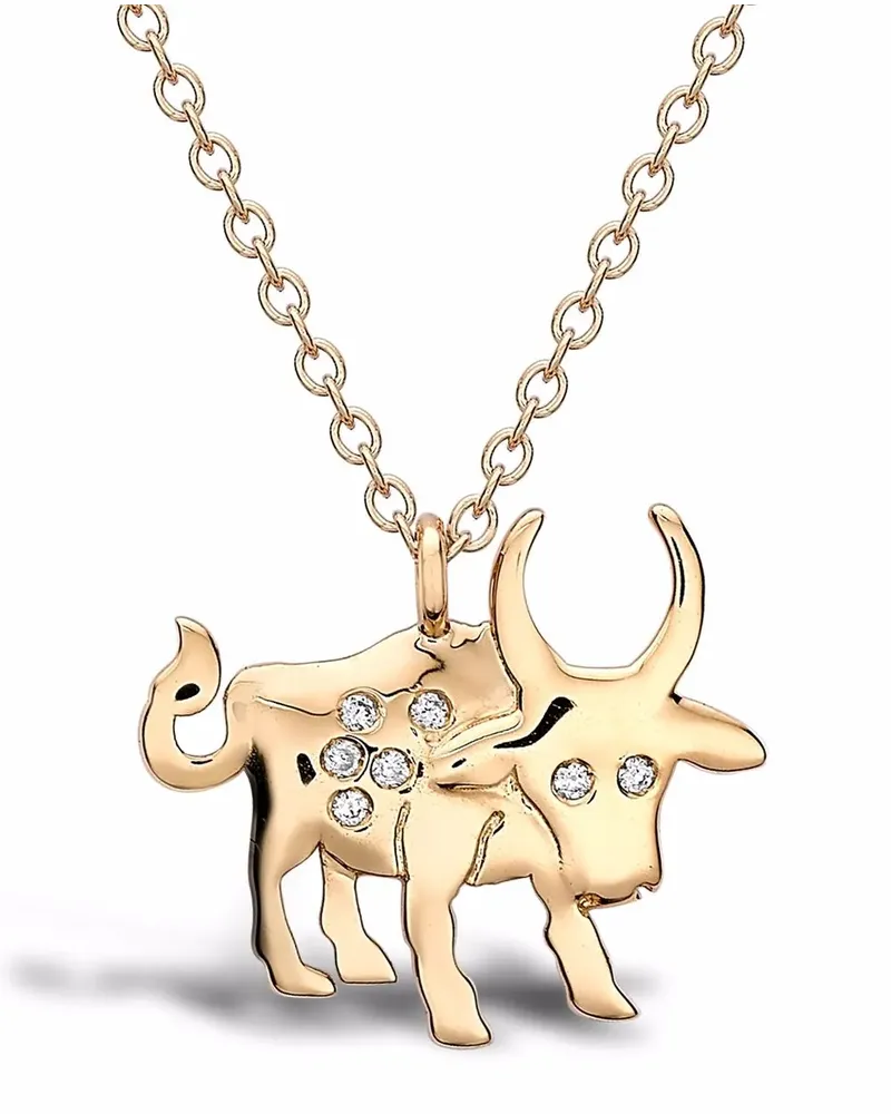 Pragnell 18kt Gelbgoldhalskette mit einem Diamanten Gold